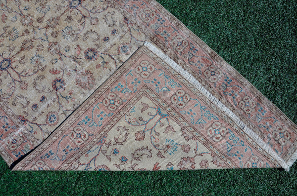 Turkish Handmade Vintage Anatolian rug for home decor, area rug, oushak rug boho rug bedroom rug kitchen rug  bathroom rug kilim, rugs 4x9, 666173