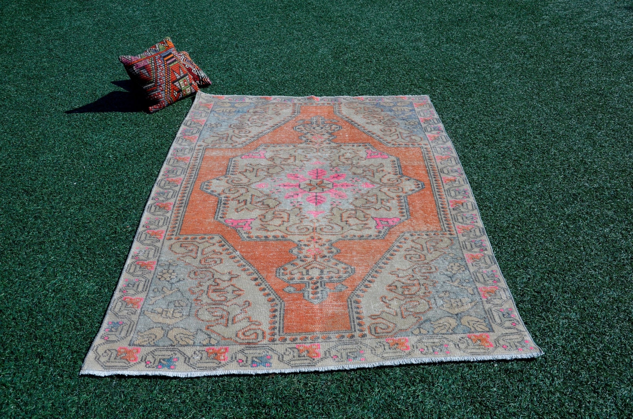 Handknotted Turkish rug for home decor, Vintage rug, area rug boho rug bedroom rug kitchen rug bathroom rug kilim handmade, rugs 5x7, 666177