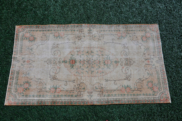 Unique Vintage Turkish Anatolian rug for home decor, area rug, oushak rug boho rug bedroom rug kitchen rug  bathroom rug kilim, rugs 4x6, 666181