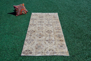 Vintage Handmade Turkish Anatolian rug for home decor, area rug, oushak rug boho rug bedroom rug kitchen rug bathroom rug kilim, rugs 3x8, 666182