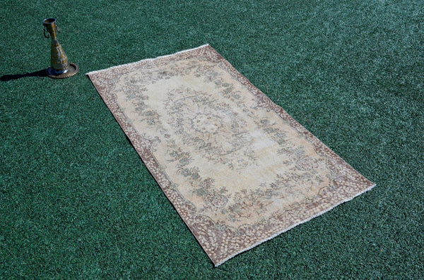 Turkish Handmade Vintage Anatolian rug for home decor, area rug, oushak rug boho rug bedroom rug kitchen rug  bathroom rug kilim, rugs 4x7, 666191