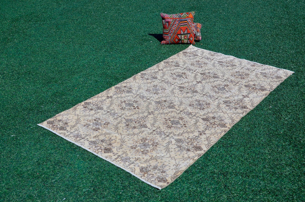 Vintage Handmade Turkish Anatolian rug for home decor, area rug, oushak rug boho rug bedroom rug kitchen rug bathroom rug kilim, rugs 4x6, 666194