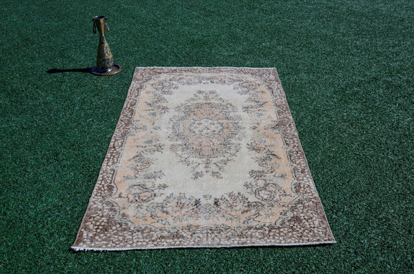 Unique Vintage Turkish Anatolian rug for home decor, area rug, oushak rug boho rug bedroom rug kitchen rug  bathroom rug kilim, rugs 4x7, 666199
