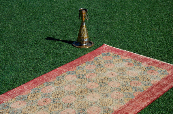 Handknotted Turkish rug for home decor, Vintage rug, area rug boho rug bedroom rug kitchen rug bathroom rug kilim handmade, rugs 4x7, 666201