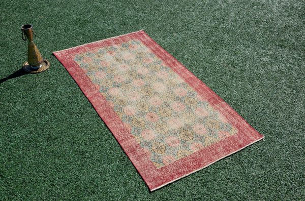 Handknotted Turkish rug for home decor, Vintage rug, area rug boho rug bedroom rug kitchen rug bathroom rug kilim handmade, rugs 4x7, 666201