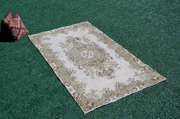 Unique Vintage Turkish Anatolian rug for home decor, area rug, oushak rug boho rug bedroom rug kitchen rug  bathroom rug kilim, rugs 4x7, 666205