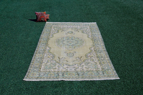 Turkish Handmade large Vintage rug for home decor, oversize rug, area rug oushak rug boho rug bedroom rug kitchen rug  kilim rug, rugs 6x10, 666208