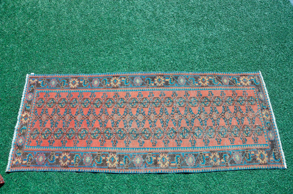 Natural Vintage Turkish runner rug for home decor, area rug, Anatolian oushak rug boho rug kitchen rug  bathroom rug kilim,  9'3" x 3'8", 666211