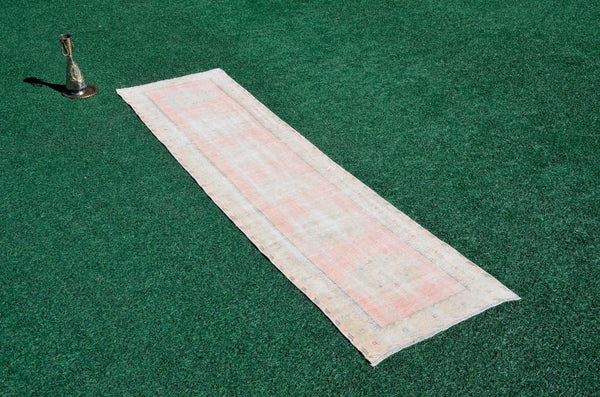 Vintage Turkish Natural runner rug for home decor, area rug, Anatolian oushak rug boho rug kitchen rug  bathroom rug kilim, 11'1" x 2'9", 666213