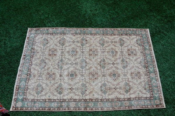 Unique Turkish large Vintage rug for home decor, oversize rug, area rug oushak rug boho rug bedroom kitchen rug  kilim rug, rugs 5x8, 666042