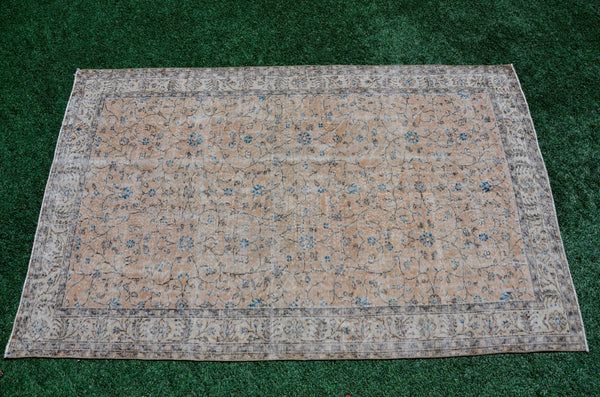 Hand knotted Turkish large Vintage rug for home decor, oversize rug, area rug oushak rug boho bedroom rug kitchen rug  kilim rug, rugs 9x6, 666050