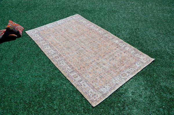 Hand knotted Turkish large Vintage rug for home decor, oversize rug, area rug oushak rug boho bedroom rug kitchen rug  kilim rug, rugs 5x9, 666056