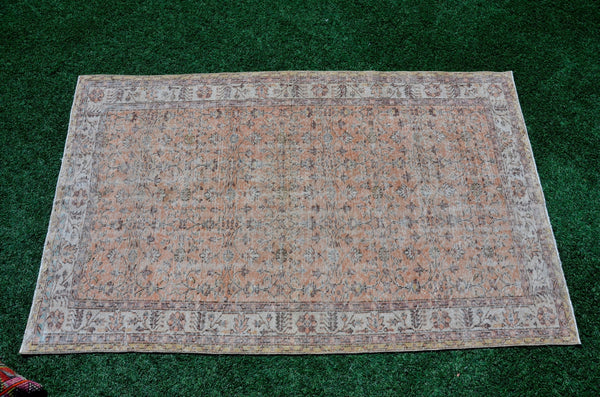 Hand knotted Turkish large Vintage rug for home decor, oversize rug, area rug oushak rug boho bedroom rug kitchen rug  kilim rug, rugs 5x9, 666056