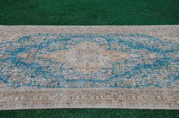 Natural Turkish large Vintage rug for home decor, oversize rug, area rug oushak rug boho rug bedroom rug kitchen rug  kilim rug, rugs 7x10, 666063