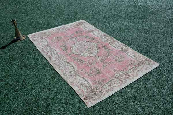 Natural Turkish large Vintage rug for home decor, oversize rug, area rug oushak rug boho rug bedroom rug kitchen rug  kilim rug, rugs 7x10, 666064