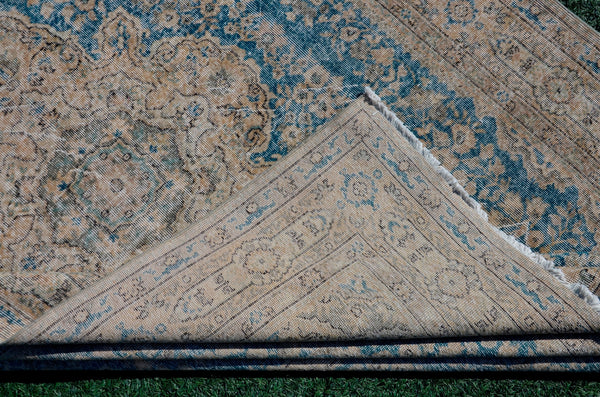 Natural Turkish large Vintage rug for home decor, oversize rug, area rug oushak rug boho rug bedroom rug kitchen rug  kilim rug, rugs 7x10, 666066