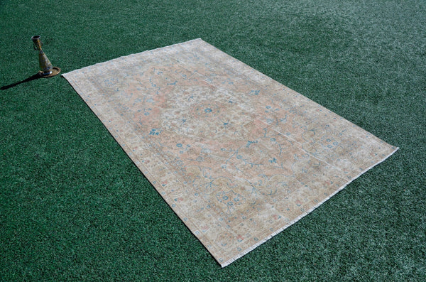 Handmade Turkish large Vintage rug for home decor, oversize rug, area rug oushak rug boho rug bedroom rug kitchen rug  kilim rug, rugs 6x10, 666069