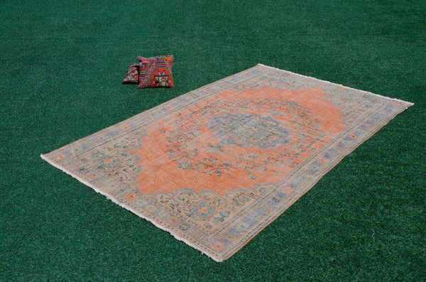 Handmade Turkish large Vintage rug for home decor, oversize rug, area rug oushak rug boho rug bedroom rug kitchen rug  kilim rug, rugs 6x10, 666070