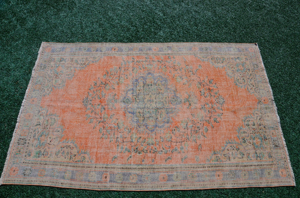 Handmade Turkish large Vintage rug for home decor, oversize rug, area rug oushak rug boho rug bedroom rug kitchen rug  kilim rug, rugs 6x10, 666070
