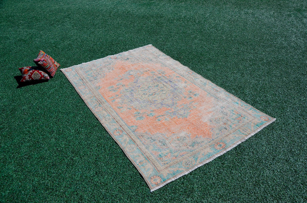 Handmade Turkish large Vintage rug for home decor, oversize rug, area rug oushak rug boho rug bedroom rug kitchen rug  kilim rug, rugs 5x9, 666072