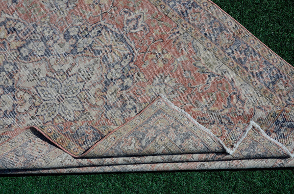 Unique Turkish large Vintage rug for home decor, oversize rug, area rug oushak rug boho rug bedroom kitchen rug  kilim rug, rugs 6x10, 666080