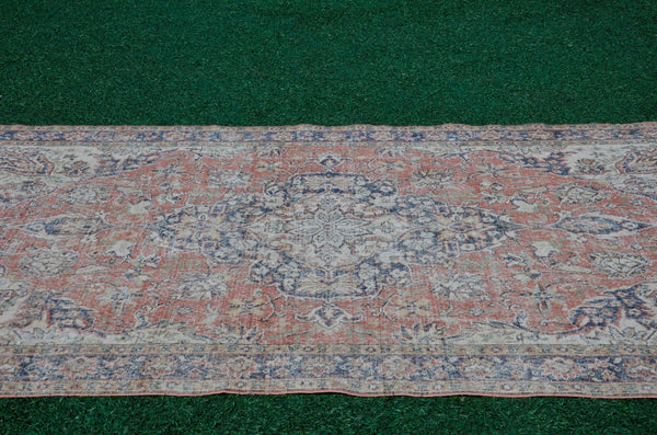 Unique Turkish large Vintage rug for home decor, oversize rug, area rug oushak rug boho rug bedroom kitchen rug  kilim rug, rugs 6x10, 666080