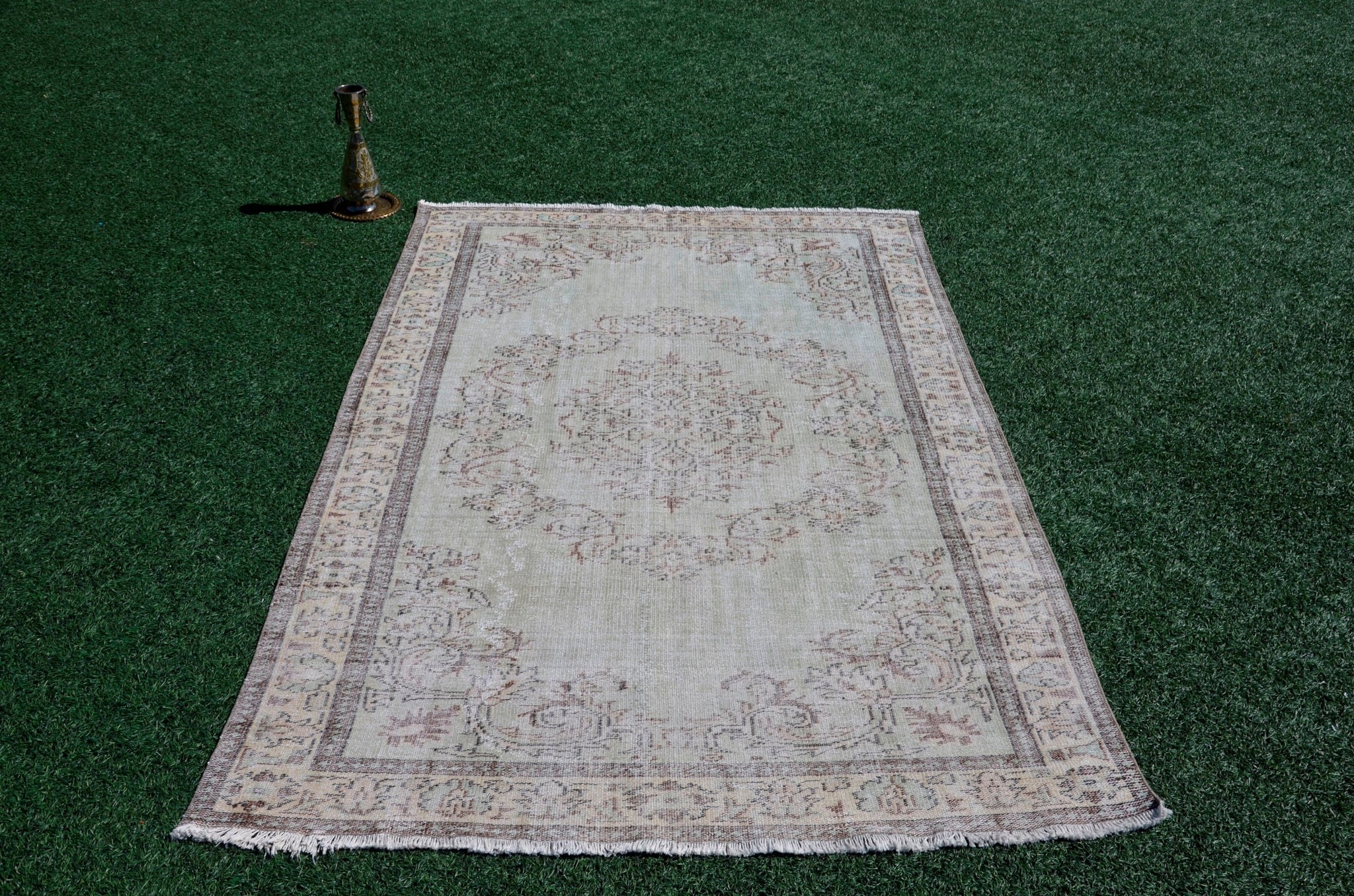 Unique Turkish large Vintage rug for home decor, oversize rug, area rug oushak rug boho rug bedroom kitchen rug  kilim rug, rugs 6x10, 666083