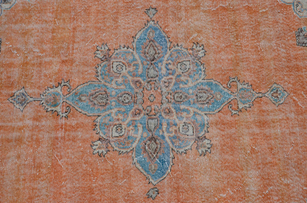 Hand knotted Turkish large Vintage rug for home decor, oversize rug, area rug oushak rug boho rug bedroom kitchen rug  kilim rug, rugs 6x9, 666088