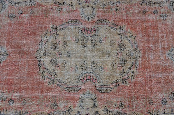 Hand knotted Turkish large Vintage rug for home decor, oversize rug, area rug oushak rug boho rug bedroom kitchen rug  kilim rug, rugs 6x8, 666093