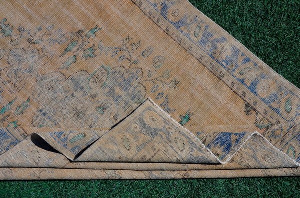 Natural Turkish large Vintage rug for home decor, oversize rug, area rug oushak rug boho rug bedroom rug kitchen rug  kilim rug, rugs 6x8, 666109