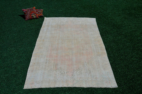 Natural Turkish large Vintage rug for home decor, oversize rug, area rug oushak rug boho rug bedroom rug kitchen rug  kilim rug, rugs 5x9, 666114