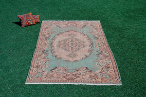 Unique Turkish large Vintage rug for home decor, oversize rug, area rug oushak rug boho rug bedroom kitchen rug  kilim rug, rugs 9x5, 666118