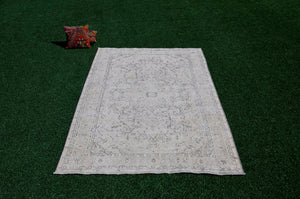Unique Turkish large Vintage rug for home decor, oversize rug, area rug oushak rug boho rug bedroom kitchen rug  kilim rug, rugs 6x9, 666126