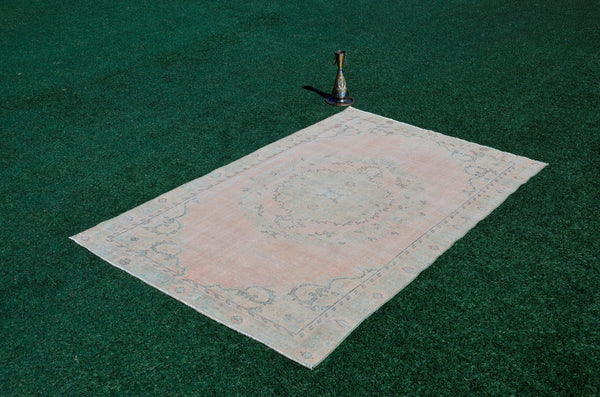 Hand knotted Turkish large Vintage rug for home decor, oversize rug, area rug oushak rug boho rug bedroom kitchen rug  kilim rug, rugs 6x9, 666129