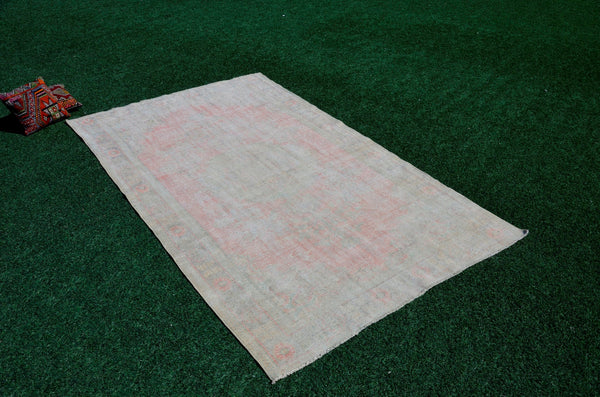 Hand knotted Turkish large Vintage rug for home decor, oversize rug, area rug oushak rug boho rug bedroom kitchen rug  kilim rug, rugs 6x10, 666130