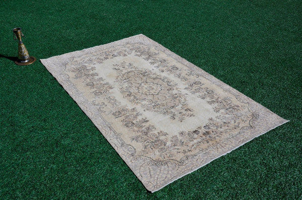 Natural oushak Turkish rug for home decor, Vintage rug, area rug boho rug bedroom rug kitchen rug bathroom rug kilim rug  handmade, rugs 5x9, 666131