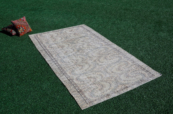 Natural oushak Turkish rug for home decor, Vintage rug, area rug boho rug bedroom rug kitchen rug bathroom rug kilim rug  handmade, rugs 5x8, 666132