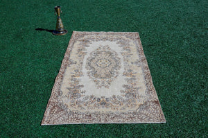 handmade oushak Turkish rug for home decor, Vintage rug, area rug boho rug bedroom rug kitchen rug bathroom rug kilim rug handmade, rugs 7x4, 666133