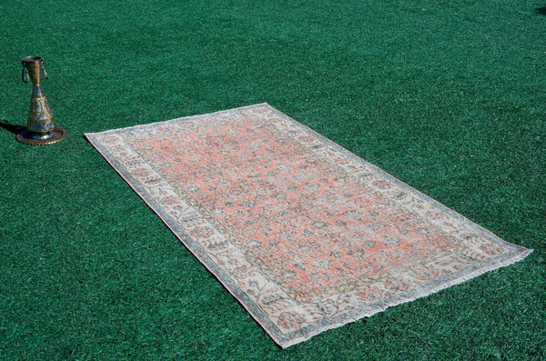 Vintage Handmade Turkish Anatolian rug for home decor, area rug, oushak rug boho rug bedroom rug kitchen rug bathroom rug kilim, rugs 4x7, 666136