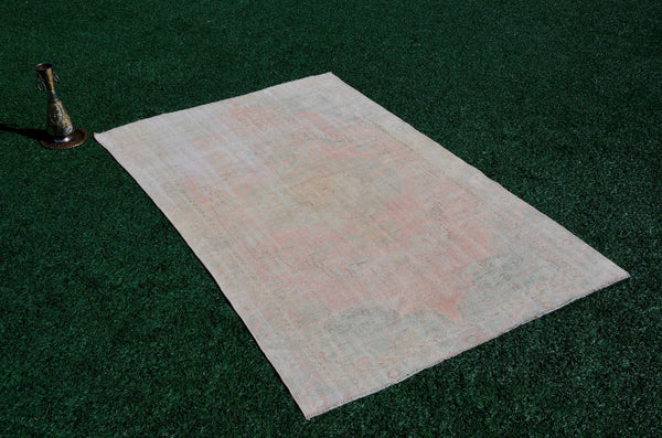 Natural oushak Turkish rug for home decor, Vintage rug, area rug boho rug bedroom rug kitchen rug bathroom rug kilim rug  handmade, rugs 5x8, 666142