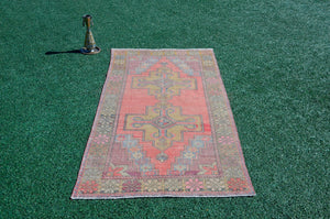 Handknotted Turkish rug for home decor, Vintage rug, area rug boho rug bedroom rug kitchen rug bathroom rug kilim handmade, rugs 4x9, 666144