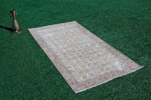 Natural oushak Turkish rug for home decor, Vintage rug, area rug boho rug bedroom rug kitchen rug bathroom rug kilim rug  handmade, rugs 4x7, 666146
