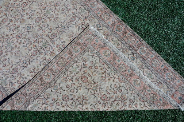 Natural oushak Turkish rug for home decor, Vintage rug, area rug boho rug bedroom rug kitchen rug bathroom rug kilim rug  handmade, rugs 4x7, 666146