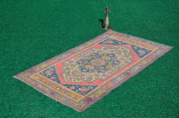Handmade Turkish rug for home decor, Vintage rug, area rug boho rug bedroom rug kitchen rug bathroom rug kilim rug handmade, rugs 4x8, 666157