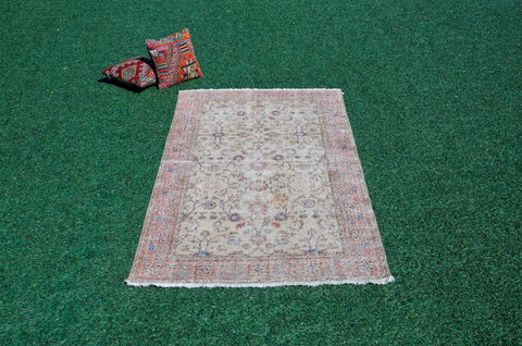 Turkish Handmade Vintage Anatolian rug for home decor, area rug, oushak rug boho rug bedroom rug kitchen rug  bathroom rug kilim, rugs 4x9, 666173