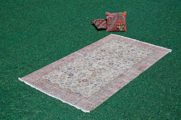 Turkish Handmade Vintage Anatolian rug for home decor, area rug, oushak rug boho rug bedroom rug kitchen rug  bathroom rug kilim, rugs 4x9, 666173