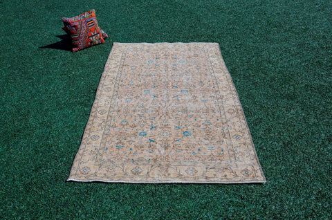 Vintage Handmade Turkish Anatolian rug for home decor, area rug, oushak rug boho rug bedroom rug kitchen rug bathroom rug kilim, rugs 4x10, 666176