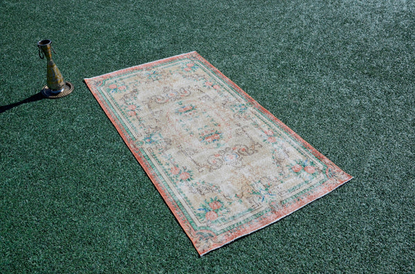 Turkish Handmade Vintage Anatolian rug for home decor, area rug, oushak rug boho rug bedroom rug kitchen rug  bathroom rug kilim, rugs 4x9, 666179