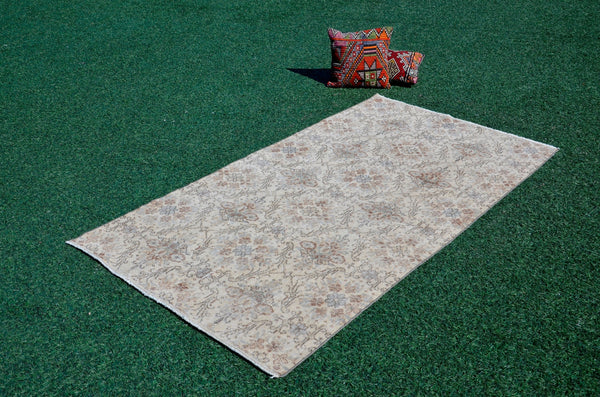 Natural oushak Turkish rug for home decor, Vintage rug, area rug boho rug bedroom rug kitchen rug bathroom rug kilim rug  handmade, rugs 4x7, 666180