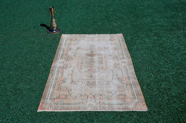 Unique Vintage Turkish Anatolian rug for home decor, area rug, oushak rug boho rug bedroom rug kitchen rug  bathroom rug kilim, rugs 4x6, 666181